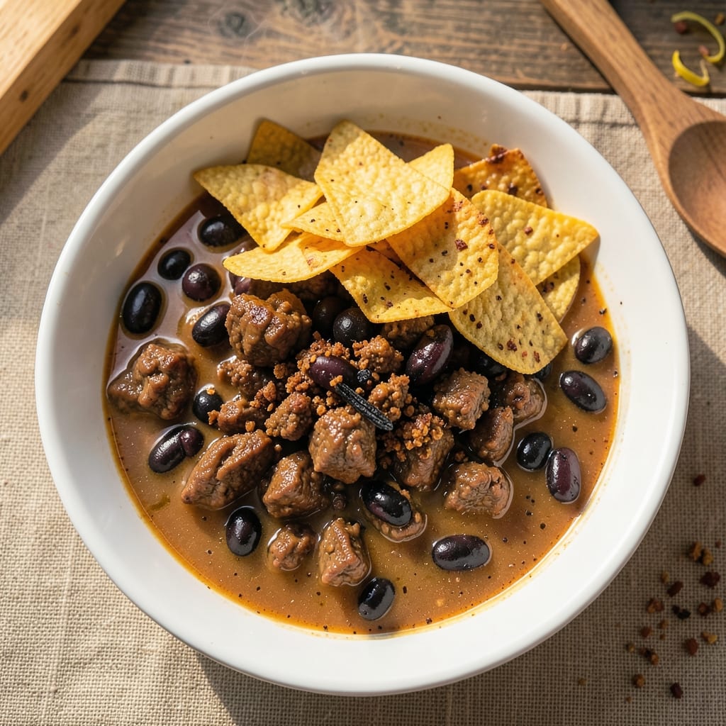 5 Ingredient Taco Soup Recipe: Spiced Tortilla Crunch in 25 Minutes