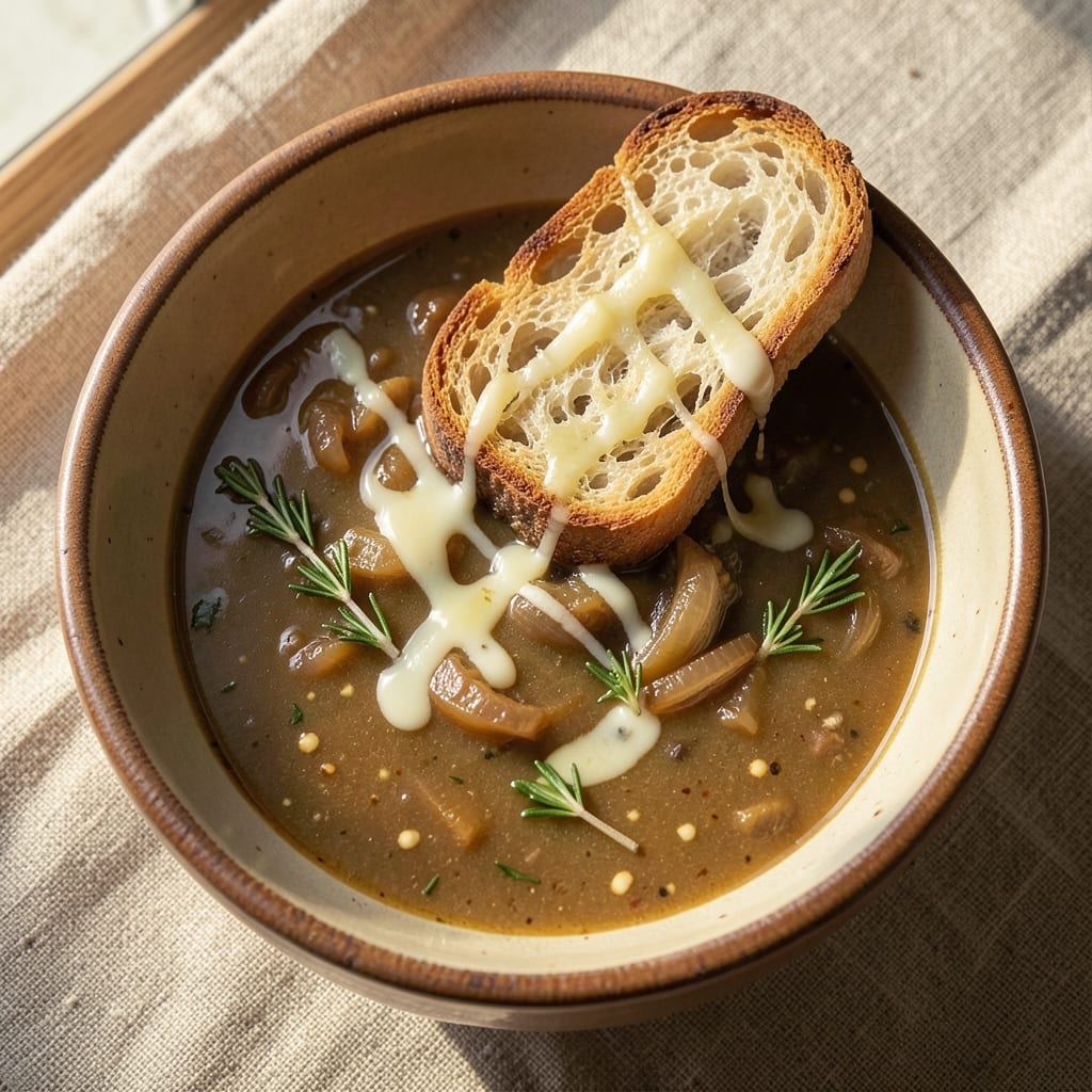 All-Day French Onion Soup Recipe: Crispy Top Cheese and Caramelized Layers
