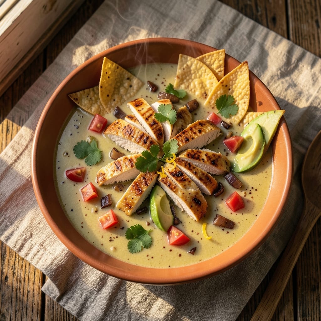 54th Street Chicken Tortilla Soup Recipe: Crispy Tortilla Crunch and Creamy Avocado Swirl