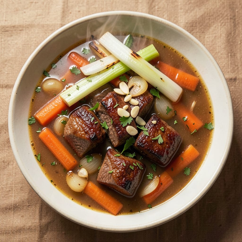 5-Star Vegetable Beef Soup Recipe: Slow-Simmered Umami Bomb With Crispy Top