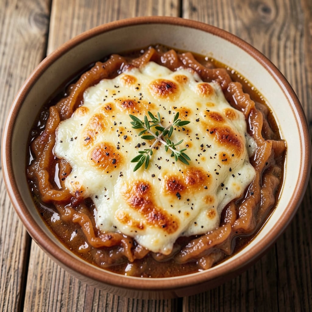 Ale House French Onion Soup Recipe: Crispy Cheese Crust and Caramelized Onions