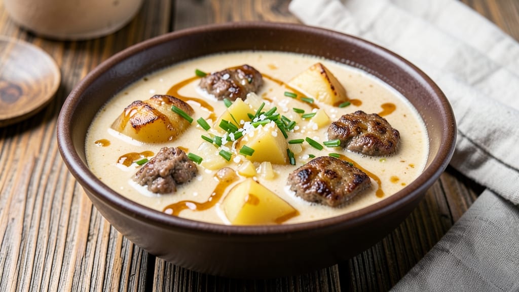 Backyard Burgers and Potato Soup Recipe: Smoky Grill Meets Creamy Comfort Bowl