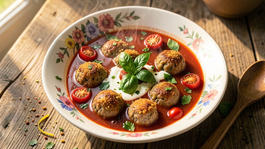 Award-Winning Albondigas Soup Recipe: Crispy Meatballs in Tomato-Basil Broth