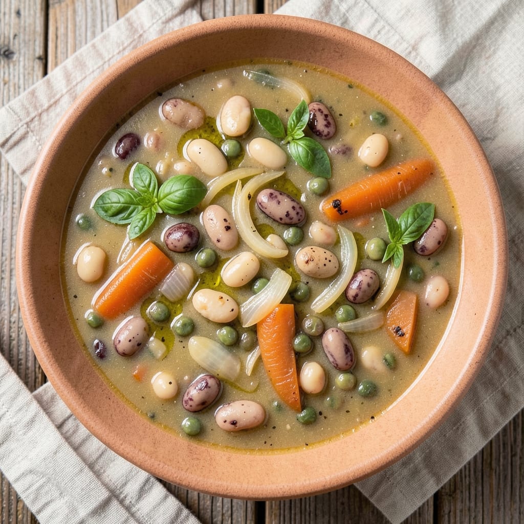 3 Bean Minestrone Soup Recipe Blue Zone: Longevity-Boosting Fiber-Packed Bowl