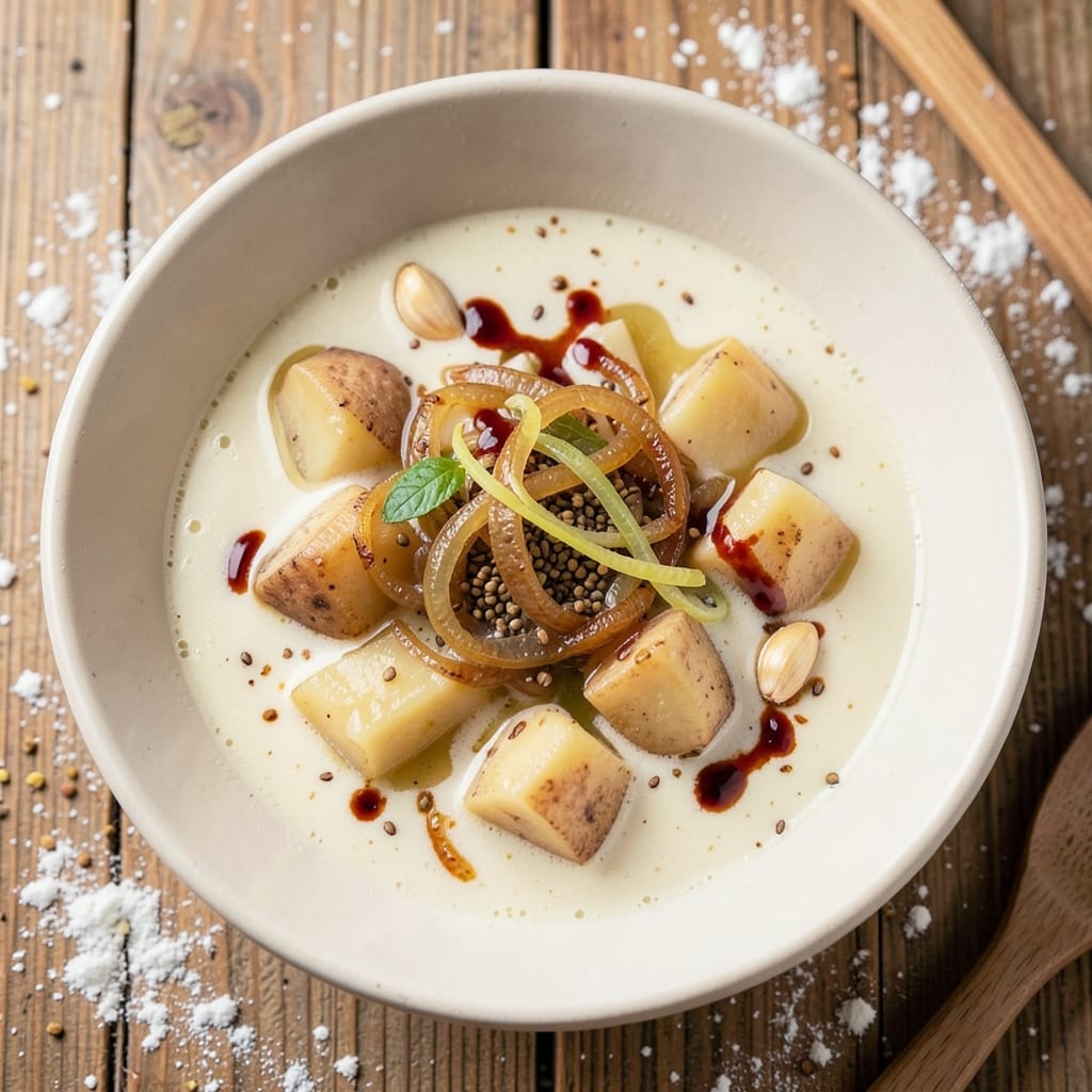 Aloo Soup Recipe: Spiced Potato and Coconut Velouté With Fresh Cilantro