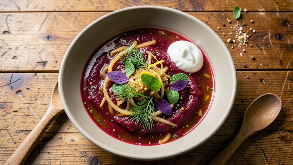 Armenian Borscht Soup Recipe: Beet-Infused Brightness With Herbed Yogurt Swirl