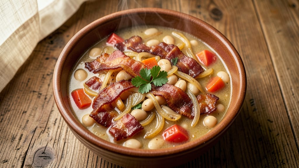 Bean and Bacon Soup Recipe Like Campbell's: Smoky Bacon Crunch and Creamy Bean Bliss