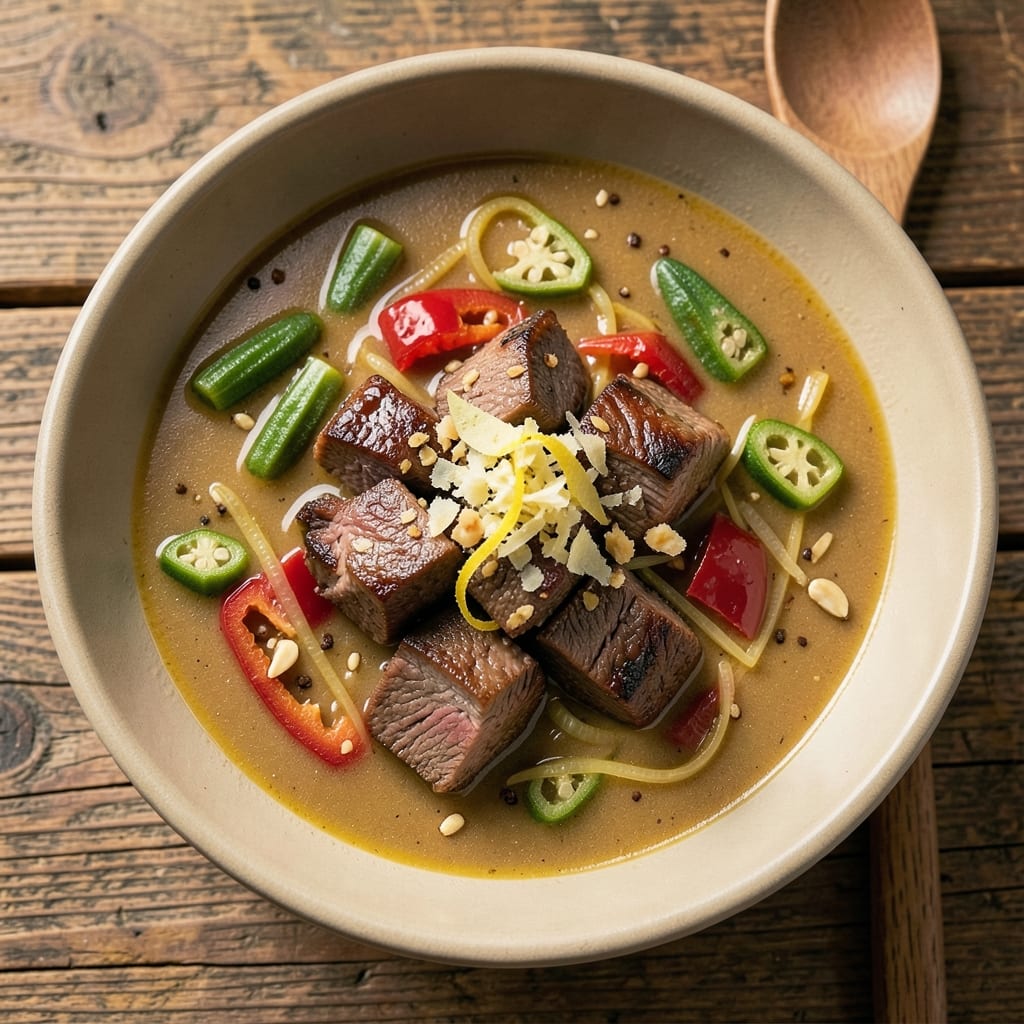 Abunuabunu Soup Recipe: West African Peppery Stew With Tender Meat and Okra