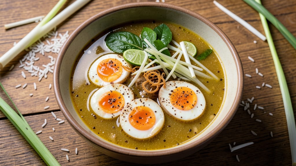 Bangladeshi-Style Thai Soup Recipe: Fragrant Turmeric-Lime Broth with Silky Egg Ribbons