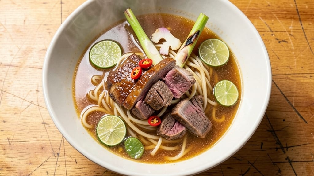 Authentic Thai Beef Noodle Soup Recipe: Fragrant Lemongrass Ginger Broth with Silky Rice Noodles