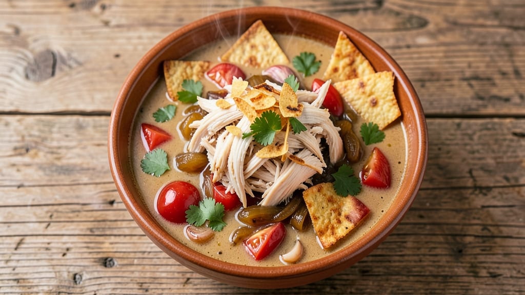 Best Chicken Enchilada Soup Recipe Ever: Tortilla-Crusted Comfort With Shredded Chicken
