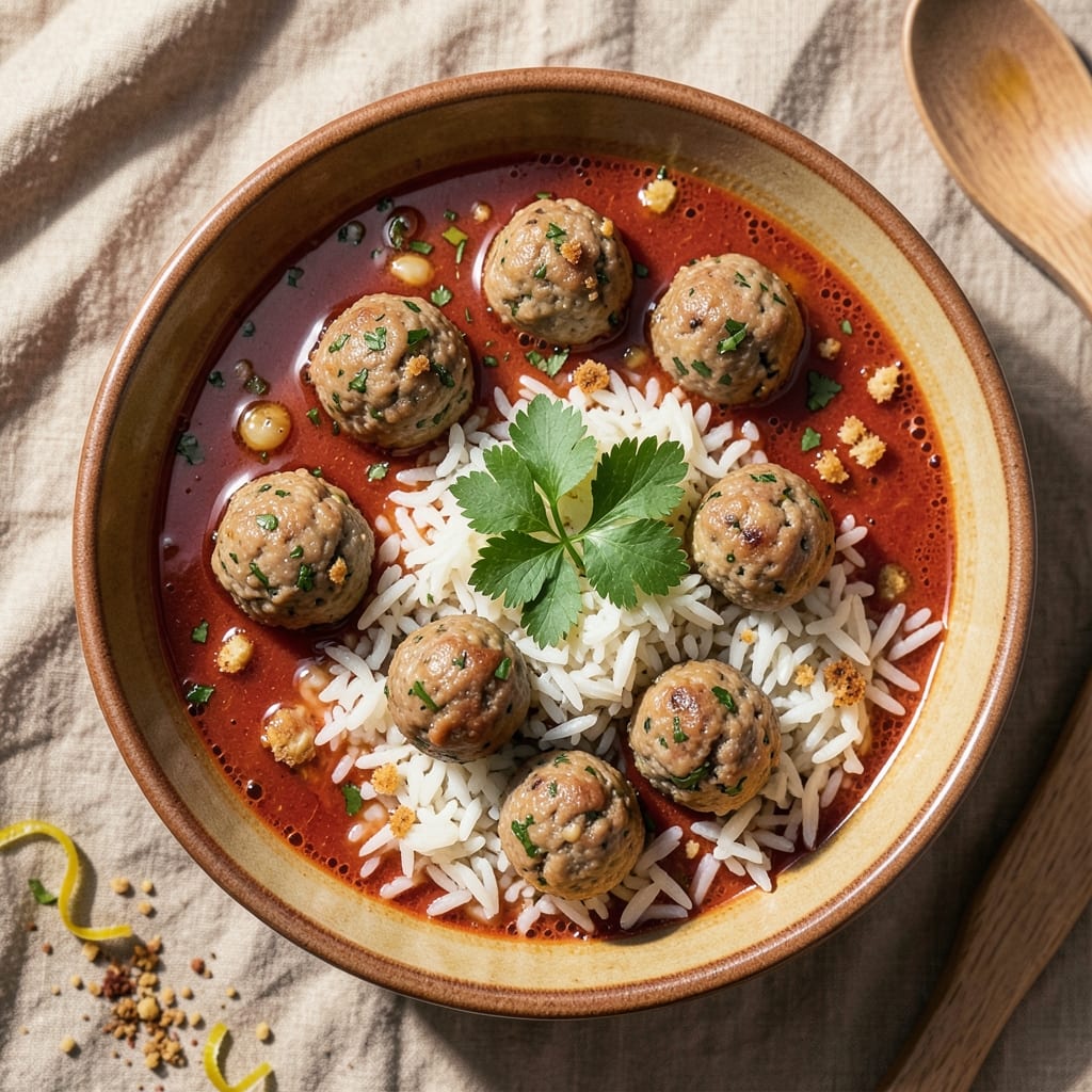 Albondigas Soup Recipe with Rice: Spanish-Style Meatballs in Tomato-Basil Broth