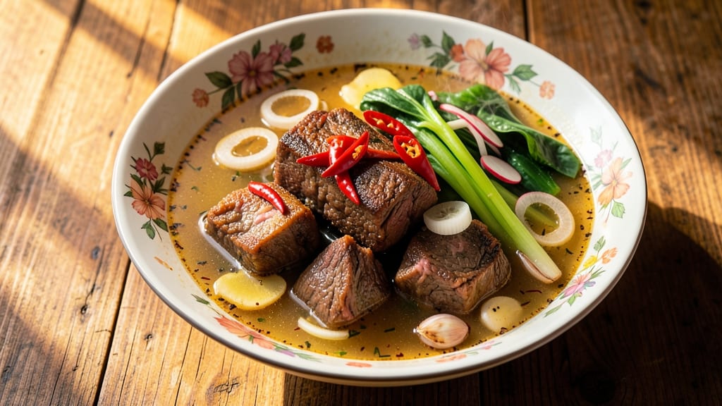 Beef Sinigang Soup Recipe: Sour-Tangy Tamarind Broth with Tender Beef Chunks