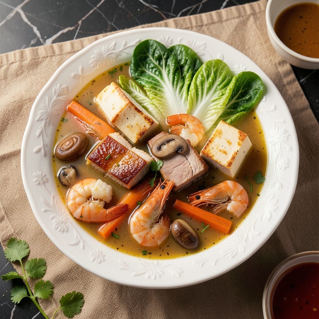 Eight Treasure Soup Recipe: Wok-Heated Crispy Bites and Silky Broth Harmony