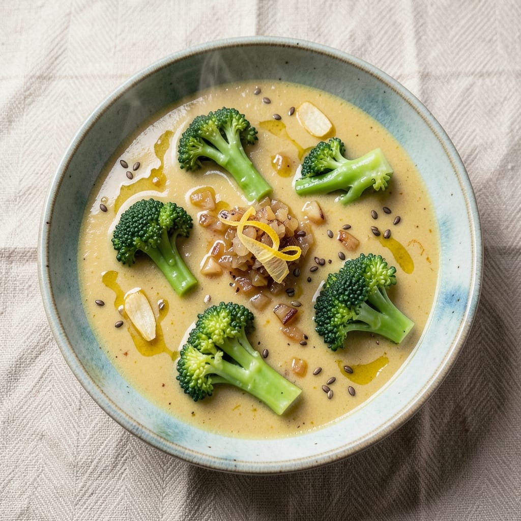 Alkaline Broccoli Soup Recipe: Bright Green Velvety Smoothness