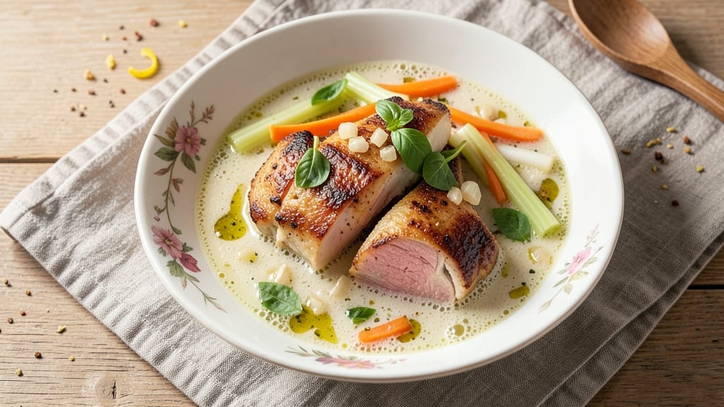 Basil Chicken Soup Recipe: Herbal Freshness With Tender Chicken Pieces