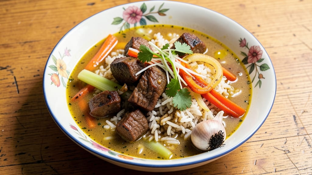 Beef Vegetable Rice Soup Recipe: One-Pot Heartiness With Caramelized Celery Crunch
