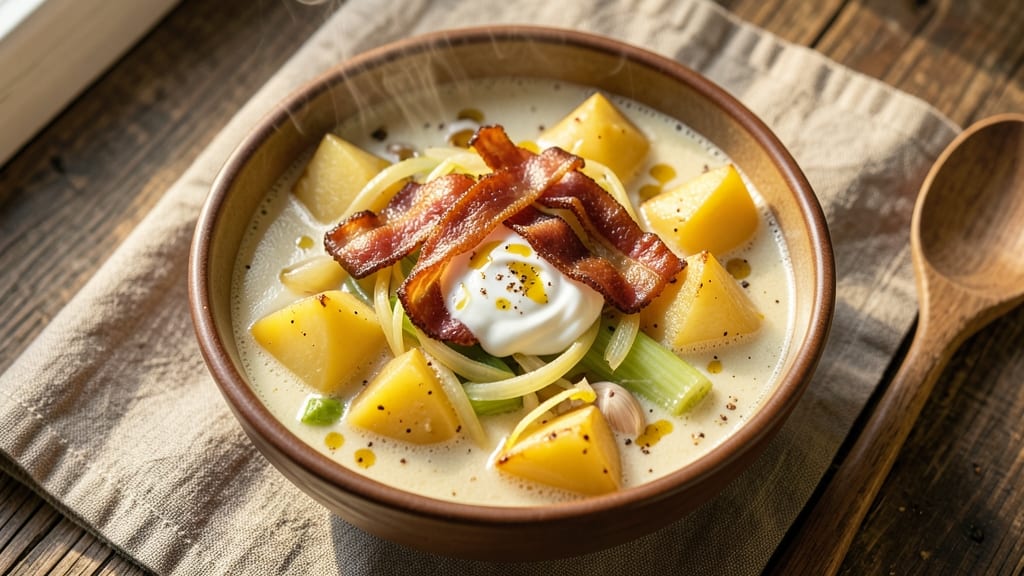 Awesome Potato Soup Recipe: Velvety Creaminess With Crispy Bacon Bites