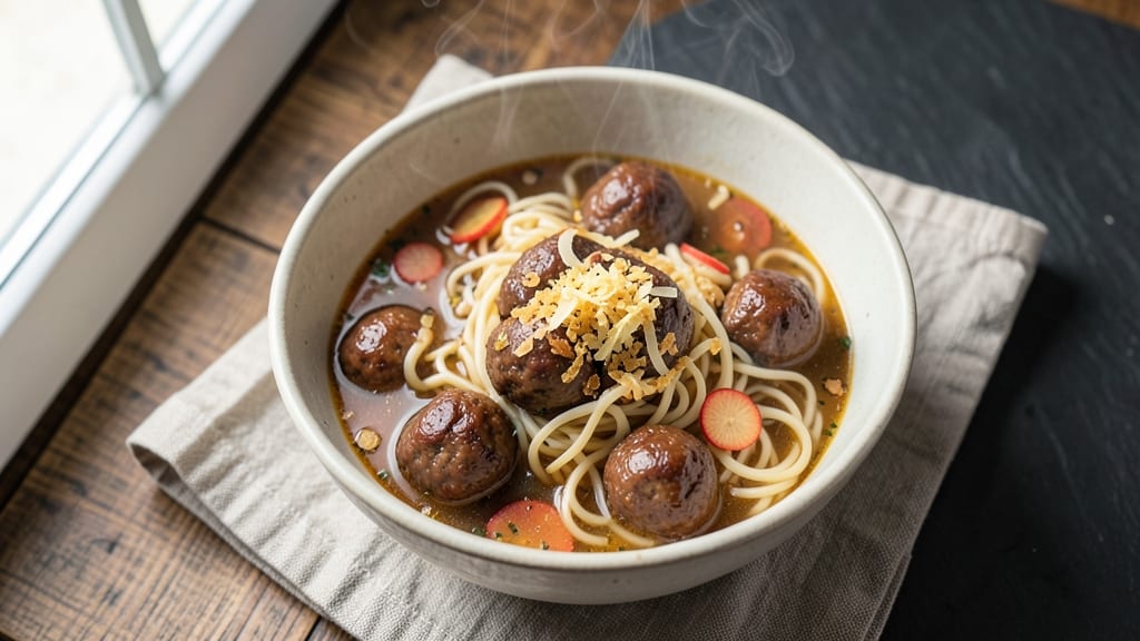 Beef Ball Noodle Soup Recipe: Savory Meatballs in Fragrant Broth