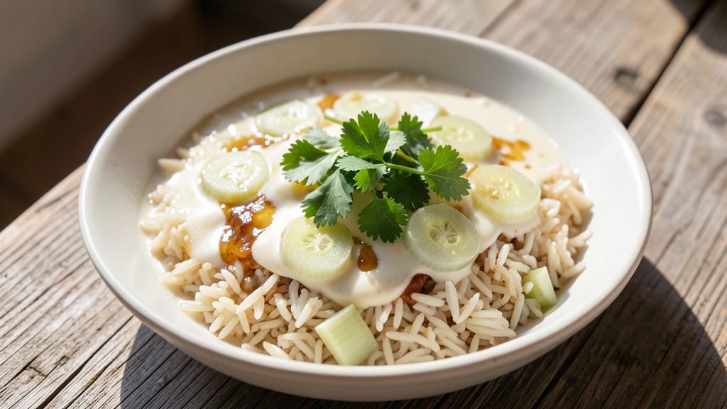 Back Porch Soup Recipe: Crispy Celery Crowns Over Creamy Herb Rice