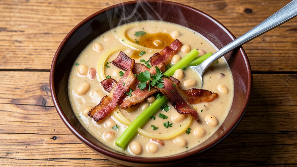 Bean Chowder Soup Recipe: Creamy White Bean and Bacon Bites