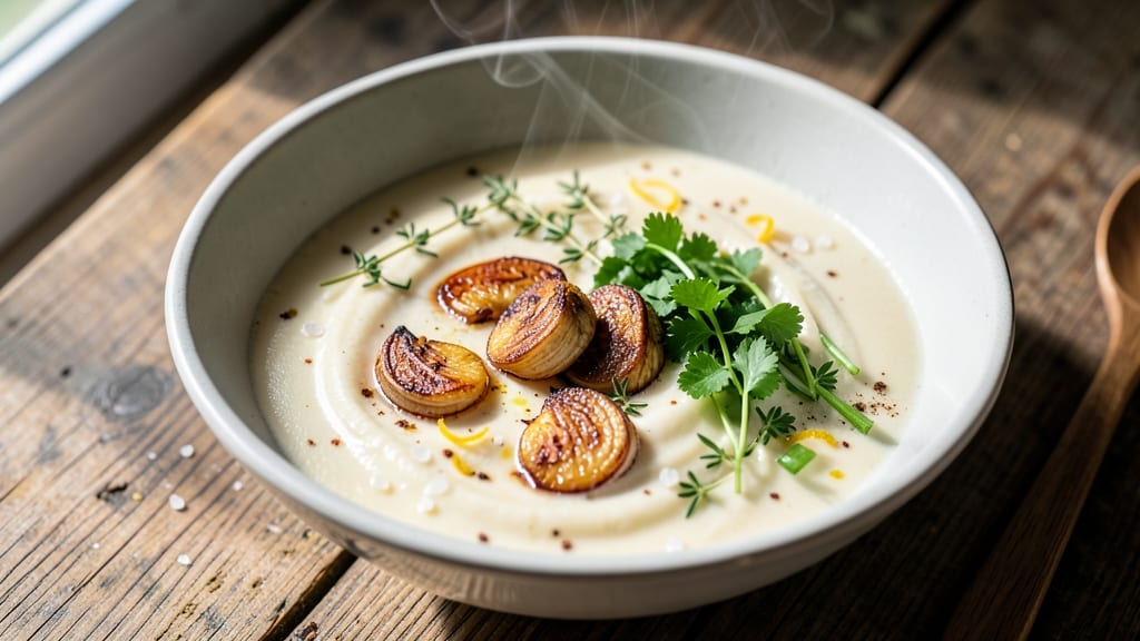 Austrian Garlic Soup Recipe: Herb-Infused Richness With Crispy Bread Topping
