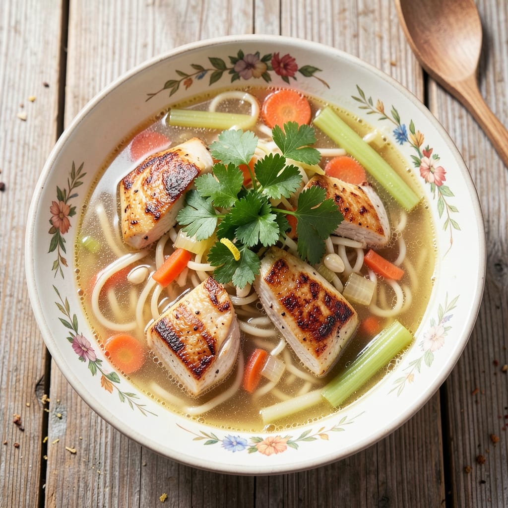 5-Star Homemade Chicken Noodle Soup Recipe: Velvety Broth and Egg-Drop Magic