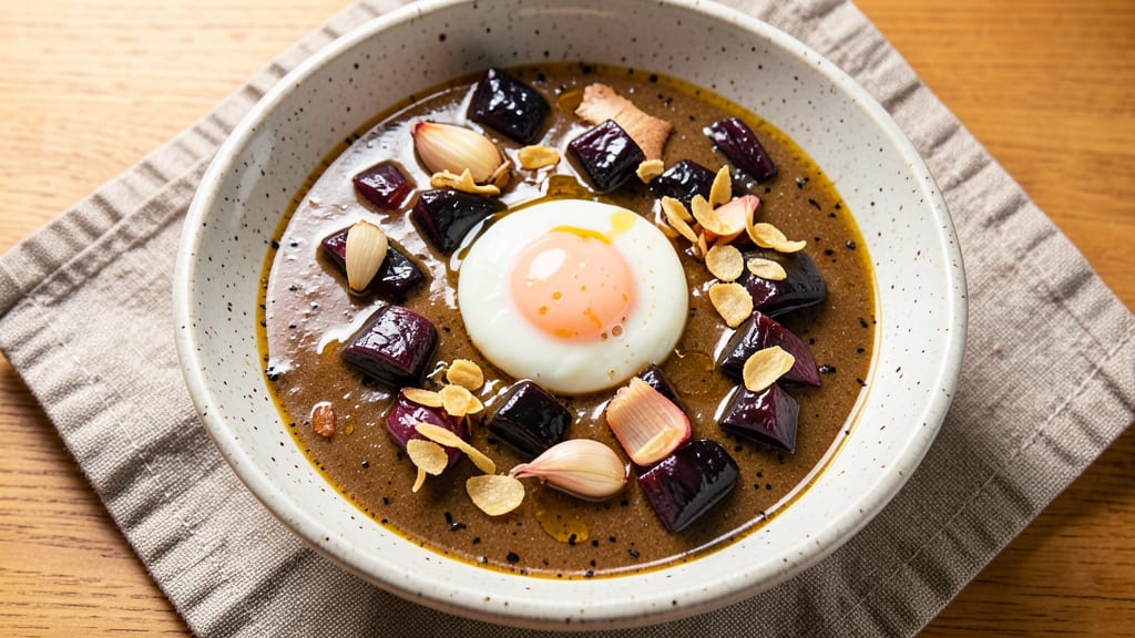 Black Garlic Soup Recipe: Deep Umami Sweetness With Silky Egg Ribbons