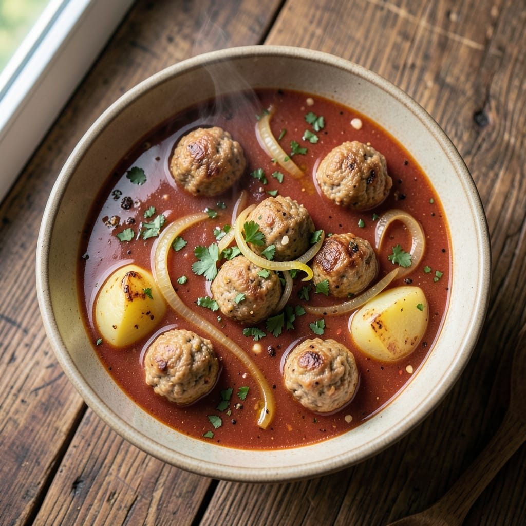 Albondigas Soup Recipe with Potatoes: Spanish-Style Meatballs in Savory Broth