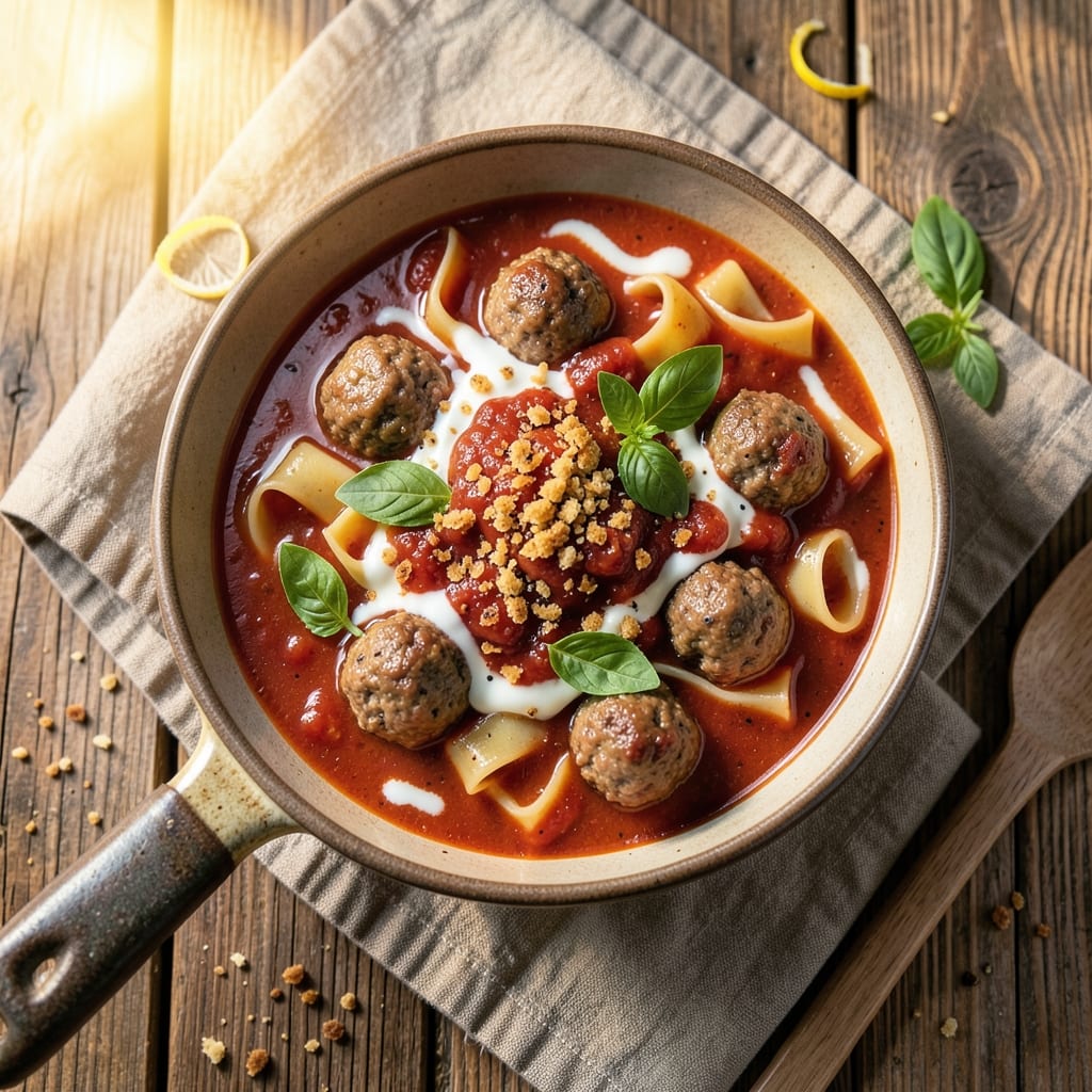 5 Star Lasagna Soup Recipe: Layered Pasta and Meatball Magic
