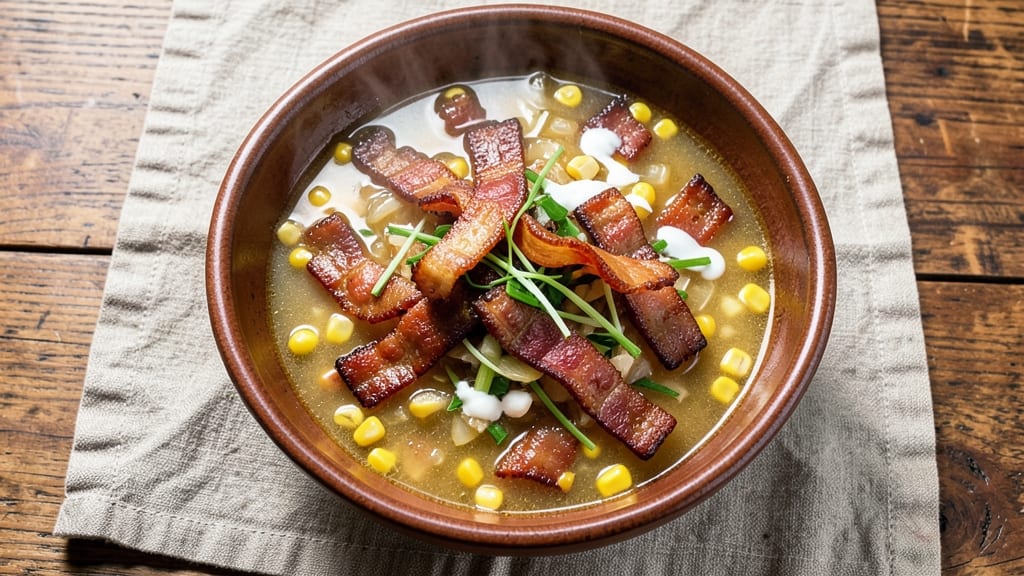 Bacon and Corn Soup Recipe: Smoky Sweetness With Crispy Bacon Bits