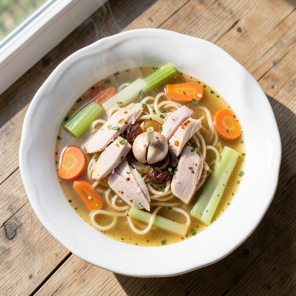 Alix Earle's Chicken Noodle Soup Recipe: Homestyle Comfort With Herbed Chicken & Egg Noodles