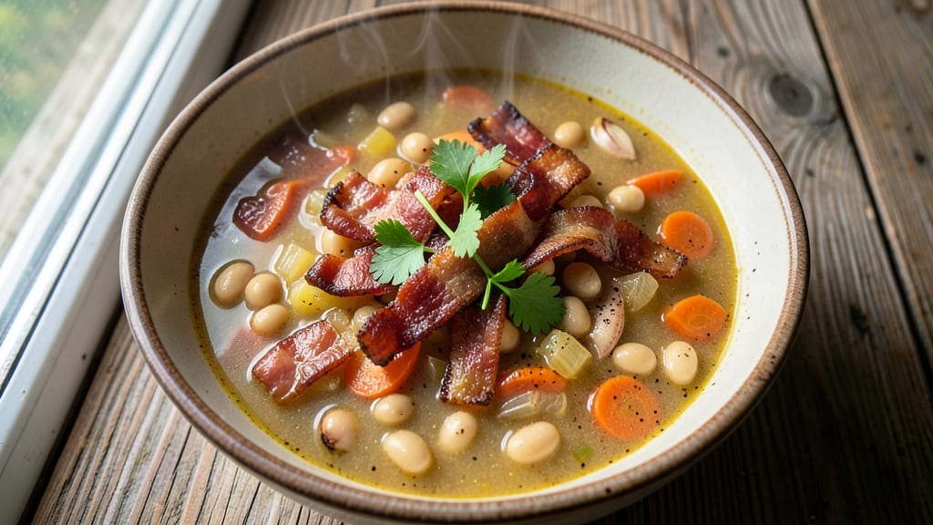 Bean and Bacon Soup Recipe with Canned Beans: Smoky Bacon Crunch Meets Hearty Bean Simmer