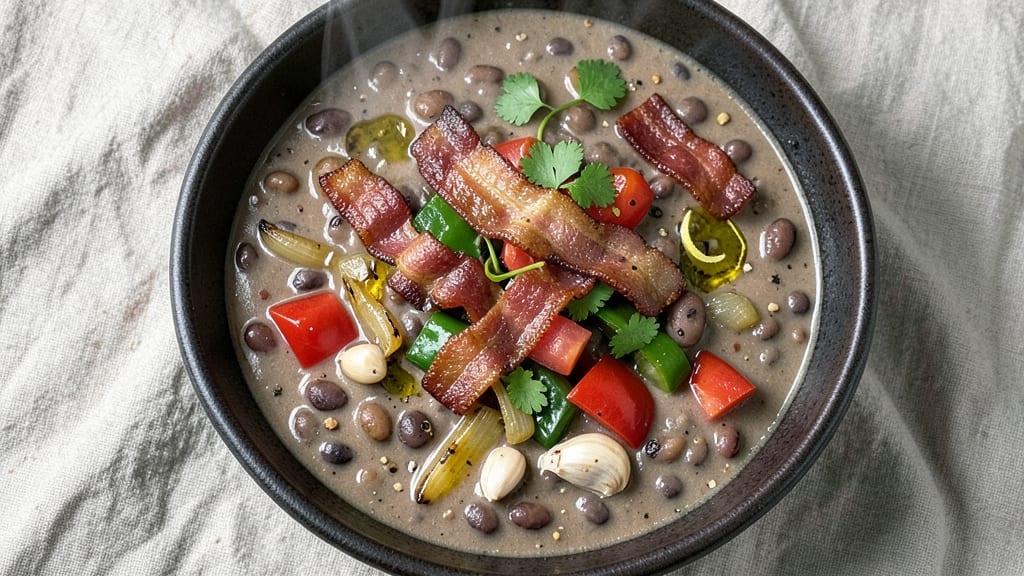 Black Bean and Bacon Soup Recipe: Smoky Bacon Crunch Meets Hearty Bean Depth