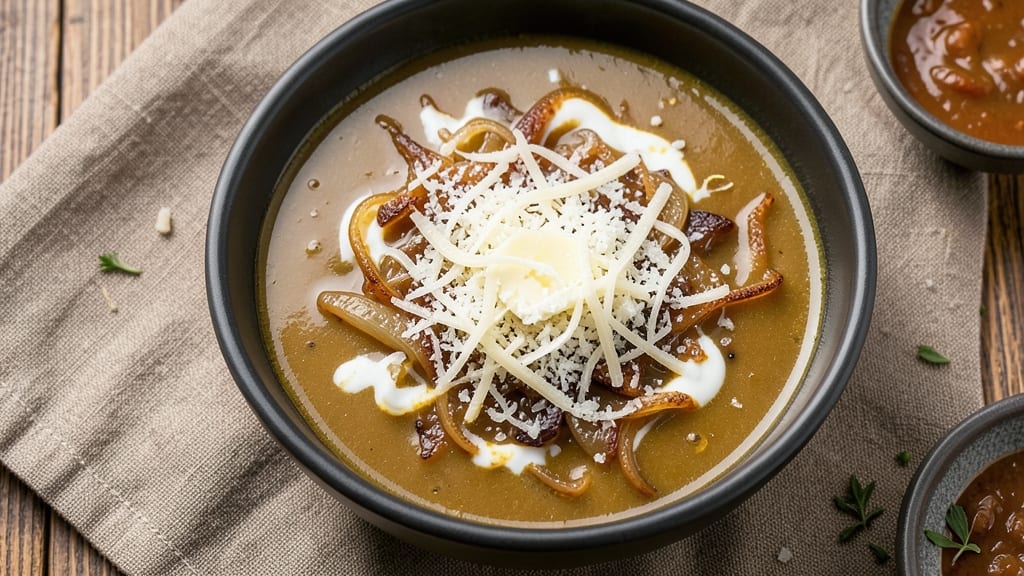 Amber Soup Recipe: Golden Caramelized Onion and Gruyère Swirl Magic