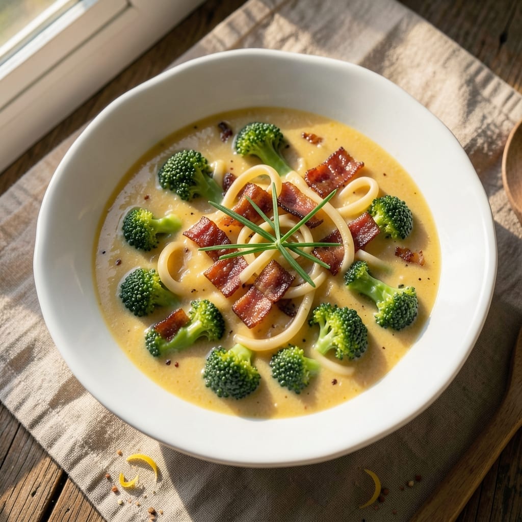 Almost Famous Broccoli Cheddar Soup Recipe: Velvety Cheese Swirls and Crispy Top Magic