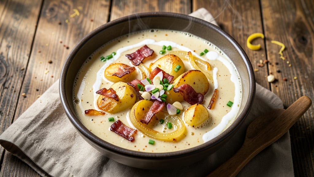 Bear Creek Potato Soup Slow Cooker Recipe: Velvety Roasted Potato Base With Crispy Bacon Topping