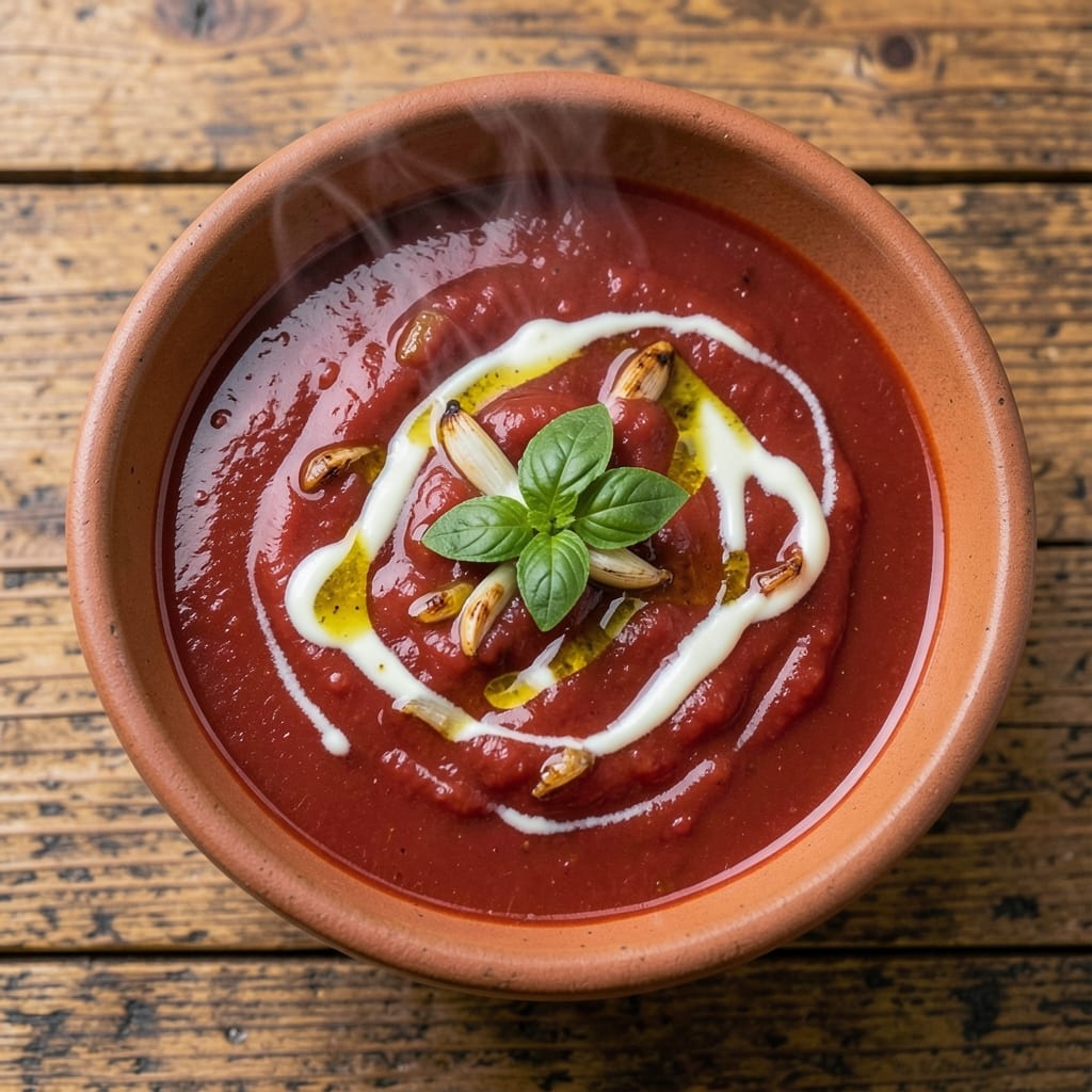 4Bs Restaurant Tomato Soup Recipe: Ultra-Smooth Tomato and Basil Velouté