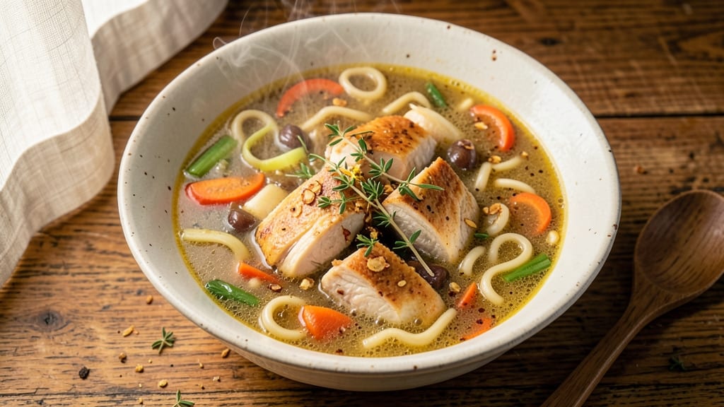 Babish Chicken Noodle Soup Recipe: Homemade Broth with Perfectly Poached Chicken