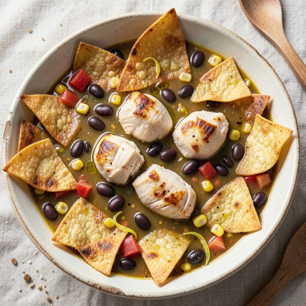 5 Can Chicken Tortilla Soup Recipe: Crispy Tortilla Topped Creamy Comfort