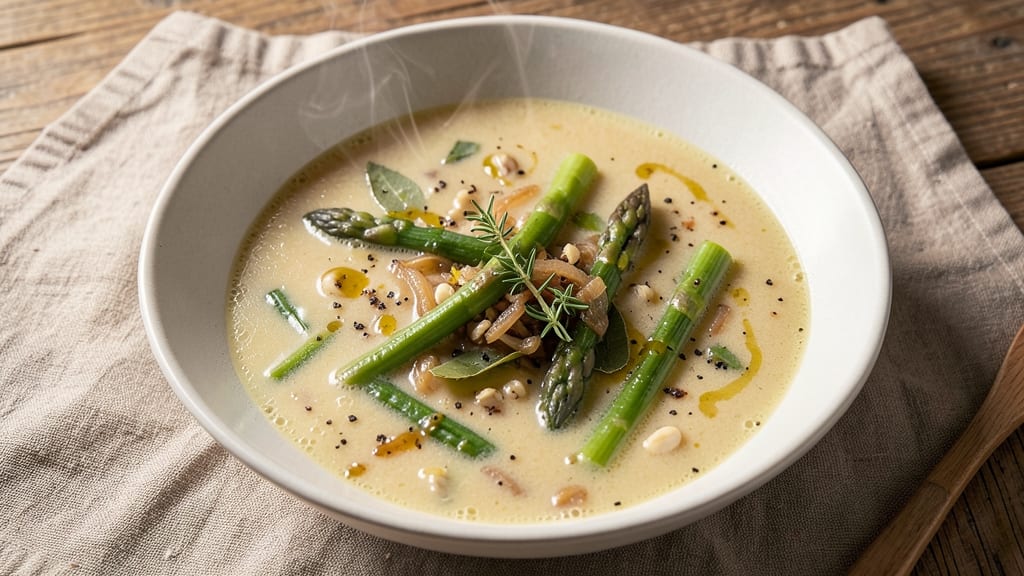 Asparagus No-Dairy Soup Recipe: Silky Smooth With Earthy Herb Depth